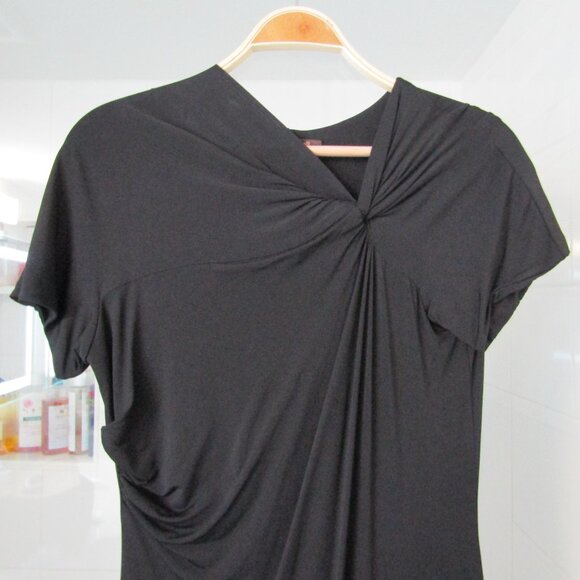 ROBERTO CAVALLI Asymmetrical Black Stretchy Dress--Size 46/10 - Picture 3 of 8